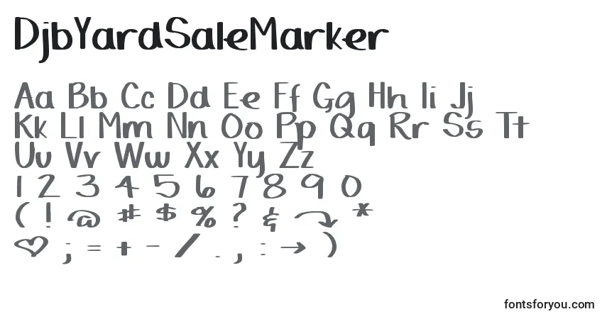 A fonte DjbYardSaleMarker – alfabeto, números, caracteres especiais