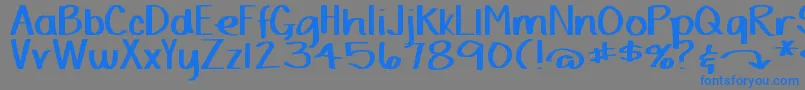 DjbYardSaleMarker Font – Blue Fonts on Gray Background