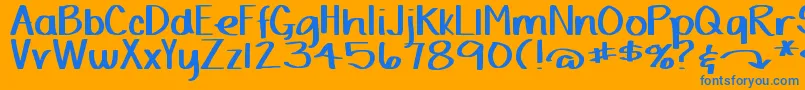 DjbYardSaleMarker Font – Blue Fonts on Orange Background