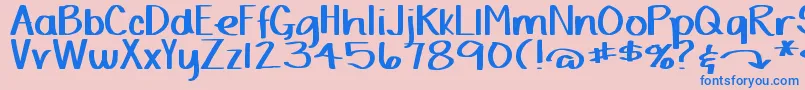 DjbYardSaleMarker Font – Blue Fonts on Pink Background