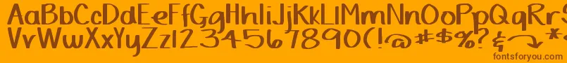 DjbYardSaleMarker Font – Brown Fonts on Orange Background