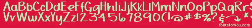 DjbYardSaleMarker Font – Green Fonts on Red Background