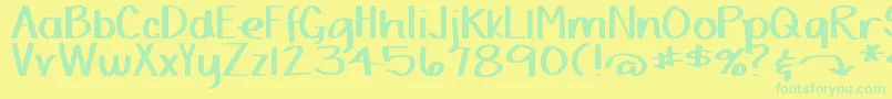 DjbYardSaleMarker Font – Green Fonts on Yellow Background