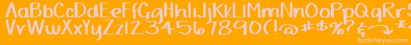 DjbYardSaleMarker-Schriftart – Rosa Schriften auf orangefarbenem Hintergrund