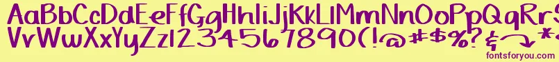 DjbYardSaleMarker Font – Purple Fonts on Yellow Background