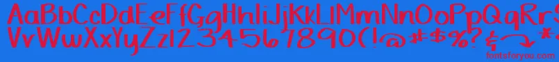 DjbYardSaleMarker Font – Red Fonts on Blue Background