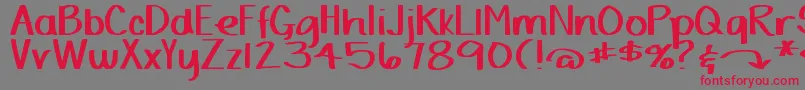 DjbYardSaleMarker Font – Red Fonts on Gray Background