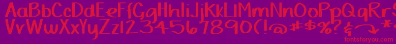 DjbYardSaleMarker Font – Red Fonts on Purple Background