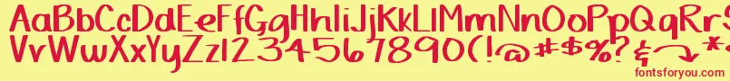 DjbYardSaleMarker Font – Red Fonts on Yellow Background