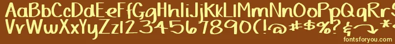 DjbYardSaleMarker Font – Yellow Fonts on Brown Background