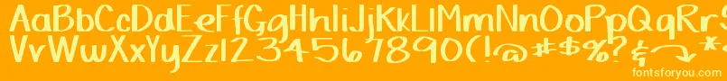 DjbYardSaleMarker Font – Yellow Fonts on Orange Background