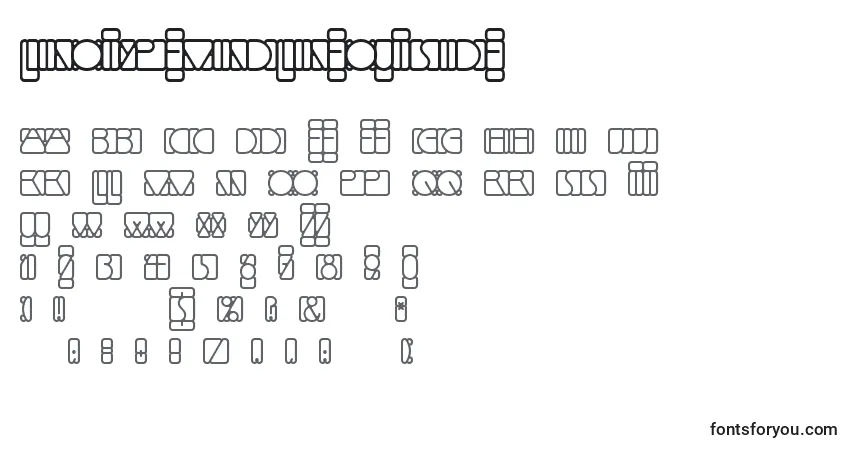 LinotypemindlineOutside-fontti – aakkoset, numerot, erikoismerkit