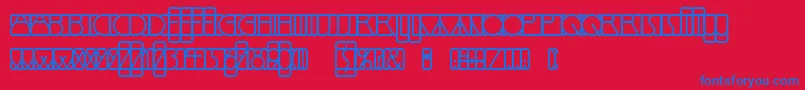 フォントLinotypemindlineOutside – 赤い背景に青い文字