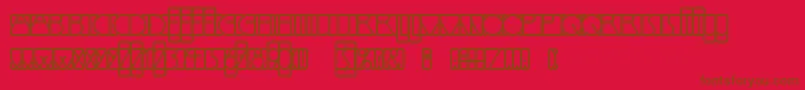 フォントLinotypemindlineOutside – 赤い背景に茶色の文字