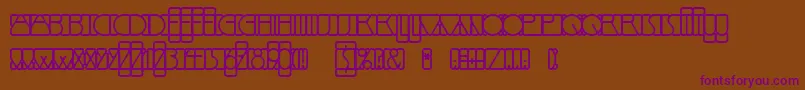 LinotypemindlineOutside-Schriftart – Violette Schriften auf braunem Hintergrund