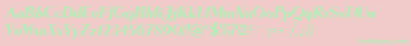 LyndseyRegular Font – Green Fonts on Pink Background