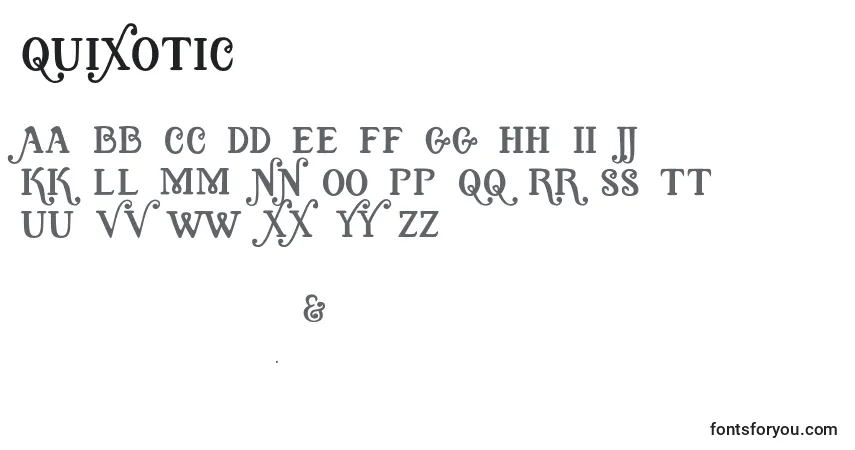 Шрифт Quixotic – алфавит, цифры, специальные символы