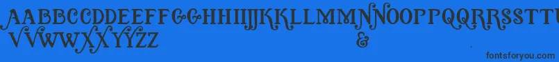 Quixotic Font – Black Fonts on Blue Background