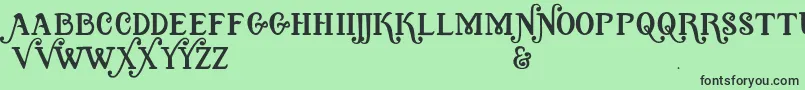 フォントQuixotic – 緑の背景に黒い文字