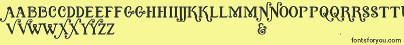 Czcionka Quixotic – czarne czcionki na żółtym tle