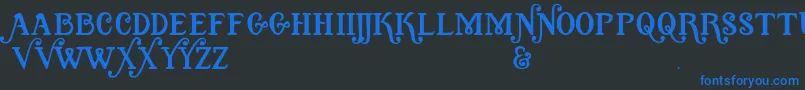 Quixotic Font – Blue Fonts on Black Background