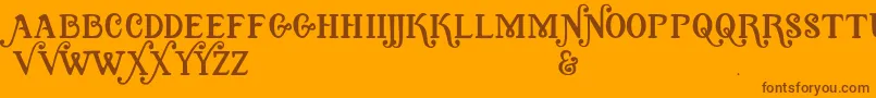 Quixotic Font – Brown Fonts on Orange Background