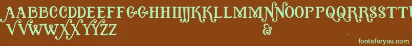 Quixotic Font – Green Fonts on Brown Background