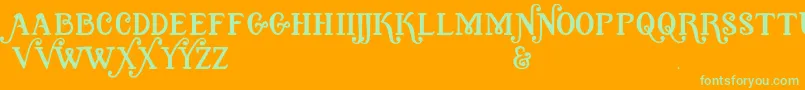 Quixotic Font – Green Fonts on Orange Background