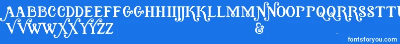 フォントQuixotic – 青い背景に白い文字