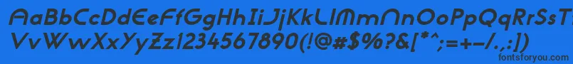 Шрифт NeogothisadfstdExtrabdoblique – чёрные шрифты на синем фоне