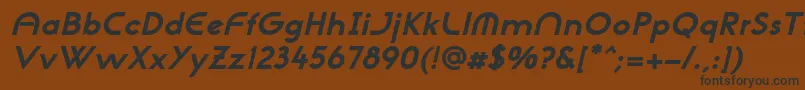 NeogothisadfstdExtrabdoblique-fontti – mustat fontit ruskealla taustalla