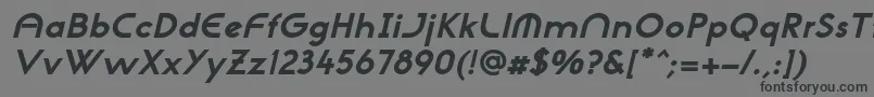 フォントNeogothisadfstdExtrabdoblique – 黒い文字の灰色の背景