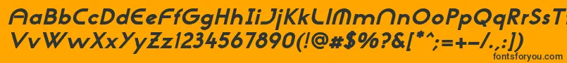 フォントNeogothisadfstdExtrabdoblique – 黒い文字のオレンジの背景