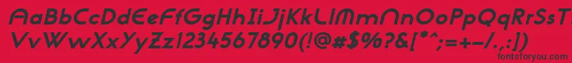 フォントNeogothisadfstdExtrabdoblique – 赤い背景に黒い文字