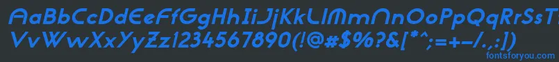 NeogothisadfstdExtrabdoblique Font – Blue Fonts on Black Background