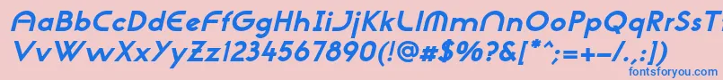 フォントNeogothisadfstdExtrabdoblique – ピンクの背景に青い文字