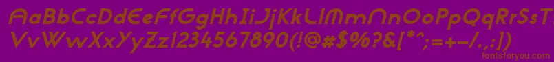 NeogothisadfstdExtrabdoblique-fontti – ruskeat fontit violetilla taustalla