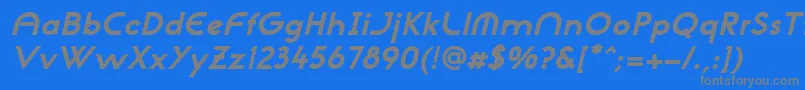 フォントNeogothisadfstdExtrabdoblique – 青い背景に灰色の文字