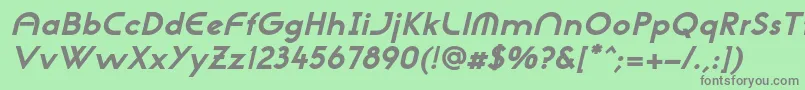 フォントNeogothisadfstdExtrabdoblique – 緑の背景に灰色の文字