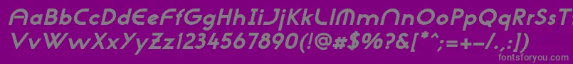 NeogothisadfstdExtrabdoblique-fontti – harmaat kirjasimet violetilla taustalla