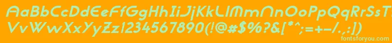 NeogothisadfstdExtrabdoblique-fontti – vihreät fontit oranssilla taustalla
