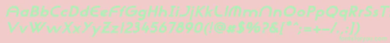 Fonte NeogothisadfstdExtrabdoblique – fontes verdes em um fundo rosa
