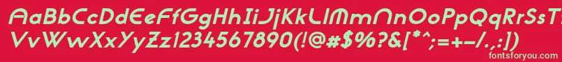 NeogothisadfstdExtrabdoblique Font – Green Fonts on Red Background