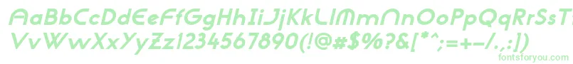 フォントNeogothisadfstdExtrabdoblique – 白い背景に緑のフォント