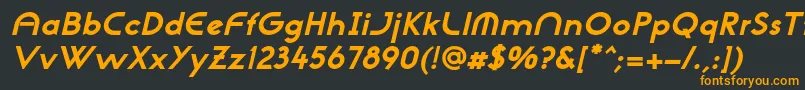 フォントNeogothisadfstdExtrabdoblique – 黒い背景にオレンジの文字