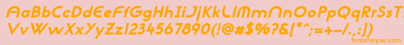 NeogothisadfstdExtrabdoblique-fontti – oranssit fontit vaaleanpunaisella taustalla