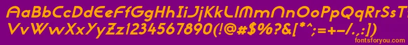 NeogothisadfstdExtrabdoblique-Schriftart – Orangefarbene Schriften auf violettem Hintergrund