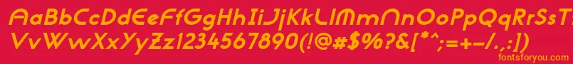 Шрифт NeogothisadfstdExtrabdoblique – оранжевые шрифты на красном фоне