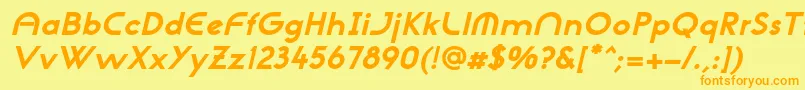 NeogothisadfstdExtrabdoblique Font – Orange Fonts on Yellow Background