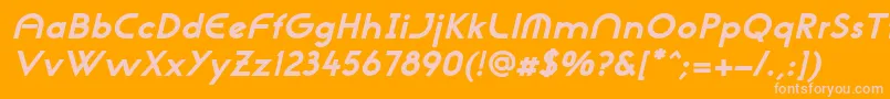 NeogothisadfstdExtrabdoblique-Schriftart – Rosa Schriften auf orangefarbenem Hintergrund